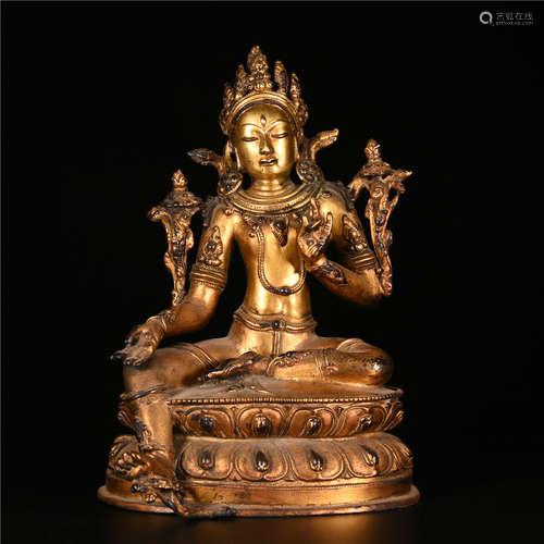 A Chinese Gilt Bronze Figure of Buddha