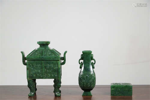 A Set of Chinese Carved Jade Crafts