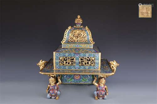 A Chinese Cloisonne Incense Burner