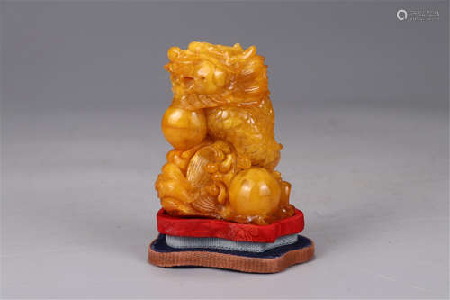 A Chinese Mellite Stone Decoration