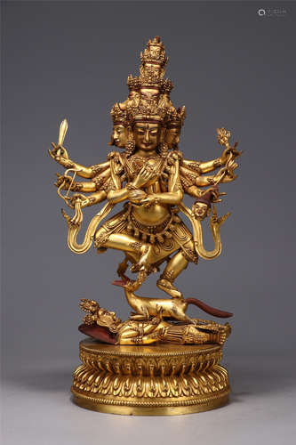 A Chinese Gilt Bronze Figure of Buddha