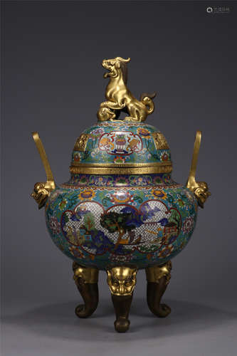 A Chinese Cloisonne Incense Burner