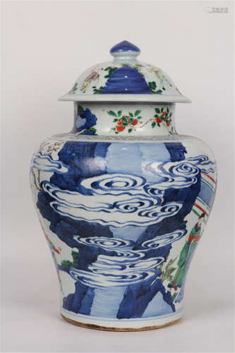 A Chinese Wu-Cai Glazed Porcelain Jar