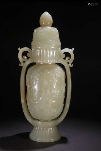 A Chinese Carved Jade Vase