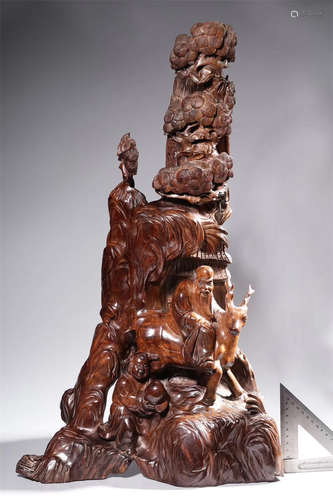 A Chinese Carved Hardwood Decoration