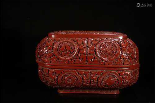 A Chinese Carved Tixi Lacquer Box