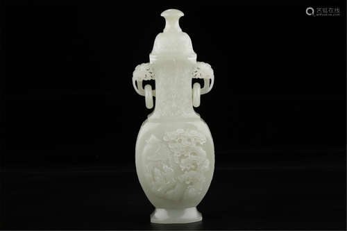 A Chinese Carved Jade Vase