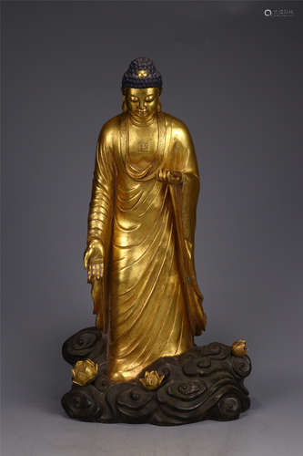 A Chinese Gilt Bronze Figure of Buddha