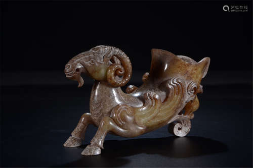 A Chinese Carved Jade Cup