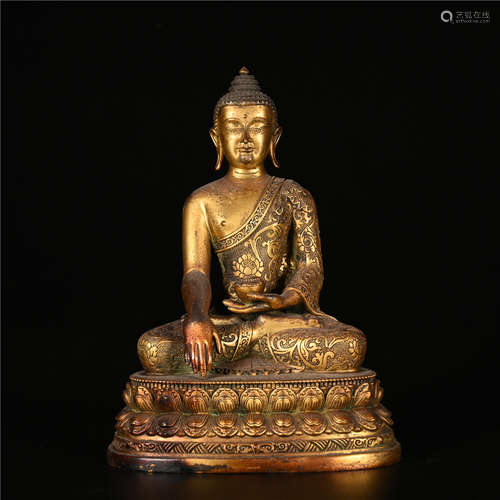 A Chinese Gilt Bronze Figure of Buddha