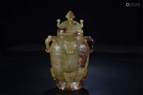 A Chinese Carved Jade Vase