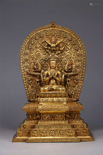 A Chinese Gilt Bronze Figure of Buddha