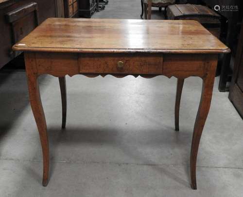 TABLE à écrire en bois naturel ouvrant par un tiro…