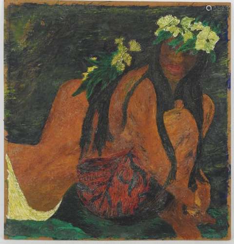 GAUGUIN dans le gout de: Femme des îles. Huile sur…