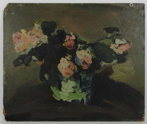 Vasyl KHMELUK (1903 1986). Bouquet de fleurs. Huil…