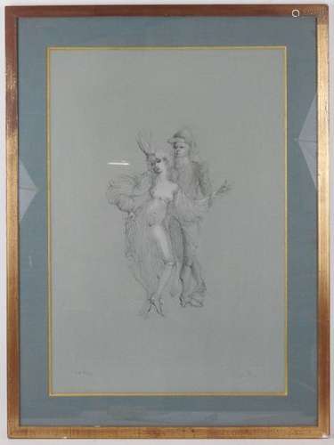 Léonor FINI (1908 1996) : Couple galant. Lithograp…