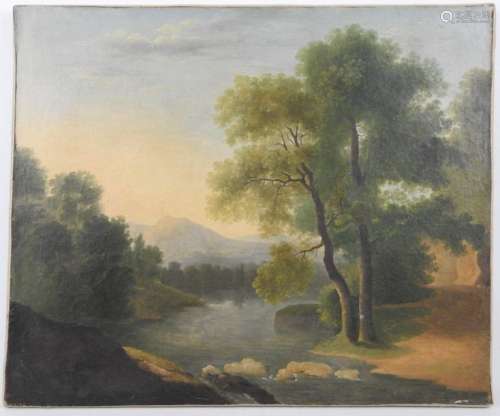 Ecole du XIXème siècle. Paysage d'Italie. Huile su…