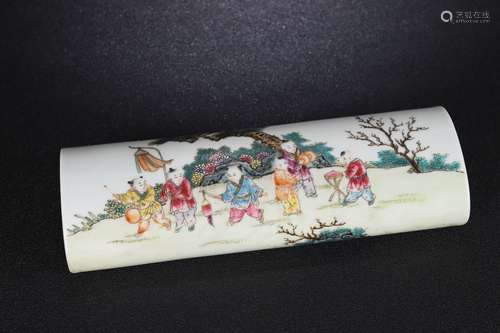 Famille Rose Porcelain Arm Rest