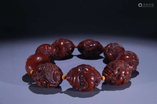 Walnut Caishen Bracelet