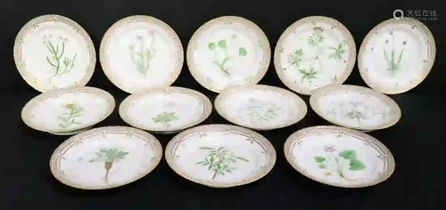 12 Royal Copenhagen Flora Danica Porcelain Side