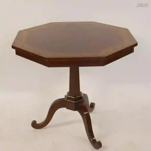 Kindel Signed Mahogany Banded Center Table