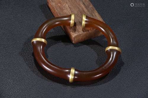 Agate Gilt Bangle