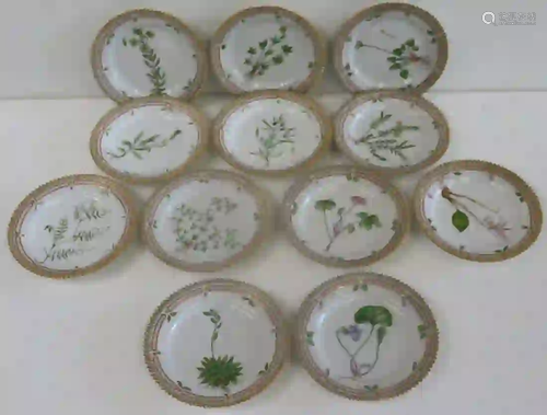 12 Royal Copenhagen Flora Danica Porcelain