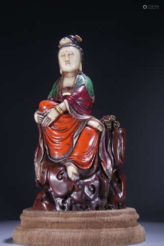 Shoushan Stone Guanyin Ornament