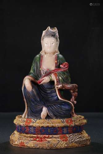 Shoushan Stone Ruyi Guanyin Ornament