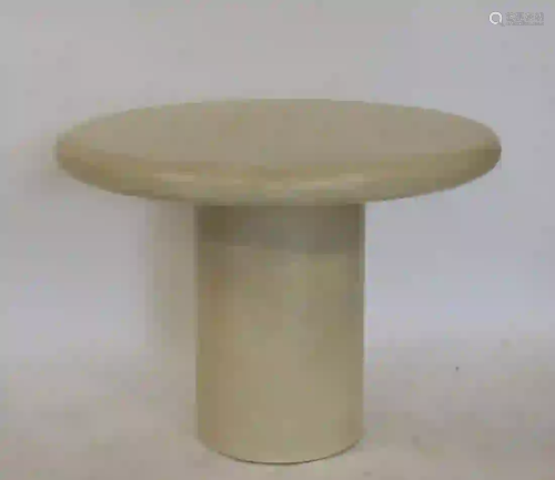 Karl Springer Linen Wrapped Center Table.