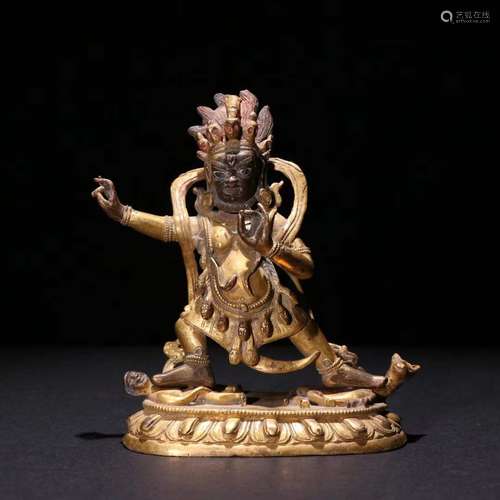 Gilt Bronze Mahakala Statue