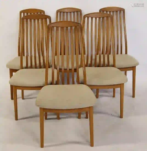 6 Danish Modern High Back Chairs.