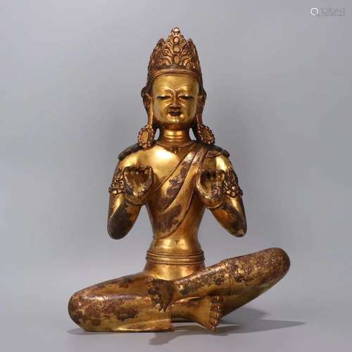 Gilt Bronze Guanyin Statue