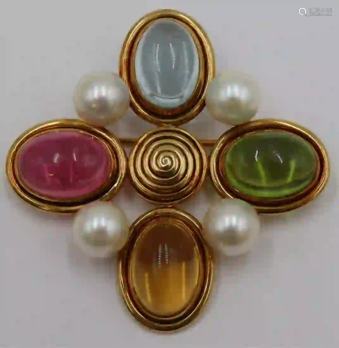 Temple St Clair 18kt Gold, Pearl and Colored Gem