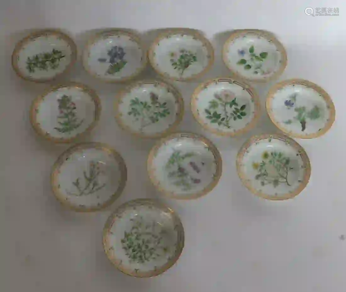 12 Royal Copenhagen Flora Danica Porcelain