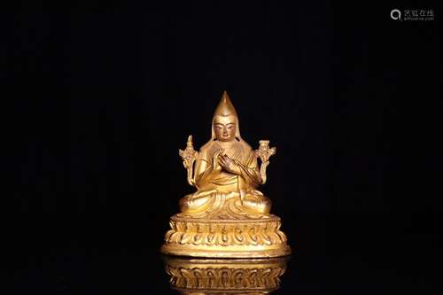 Gilt Tsongkhapa Statue