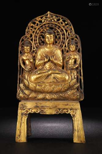 Gilt Bronze Gautama Buddha Statue