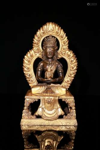 Gilt Bronze Guanyin Statue