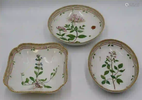 Royal Copenhagen Flora Danica Porcelain Lot.