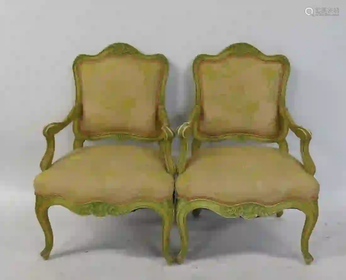 Upholstered Louis XV1 Style Chairs