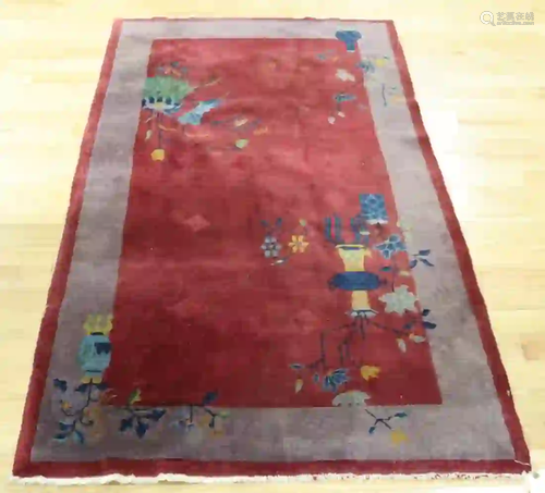 Finely Hand Woven Art Deco Chinese Carpet.