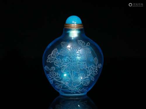 Glass Ware Floral Pattern Snuff Bottle