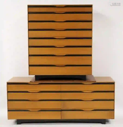 2 John Stuart Signed Midcentury Dressers.