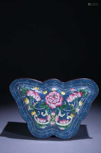 Bronze Enameling Blue Butterfly Shaped Box