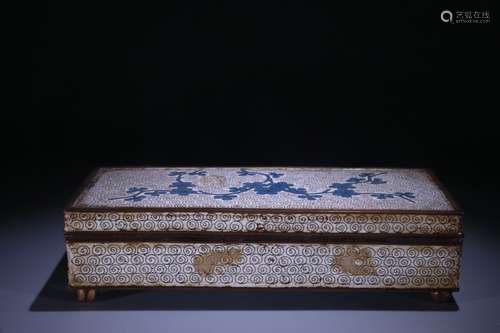 Bronze Enameling Blue Plum Pattern Box