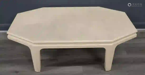 Attributed To Karl Springer Textured Table .