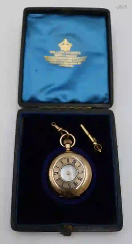 JEWELRY. English Half Hunter Pocket Watch.