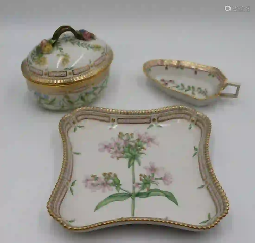 Royal Copenhagen Flora Danica Porcelain Lot.