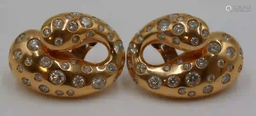 JEWELRY. Pr of de Grisogono 18kt Gold and Diamond