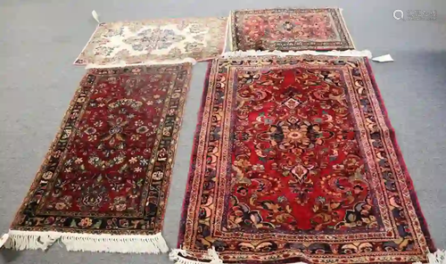 4 Vintage And Finely Hand Woven Carpets.